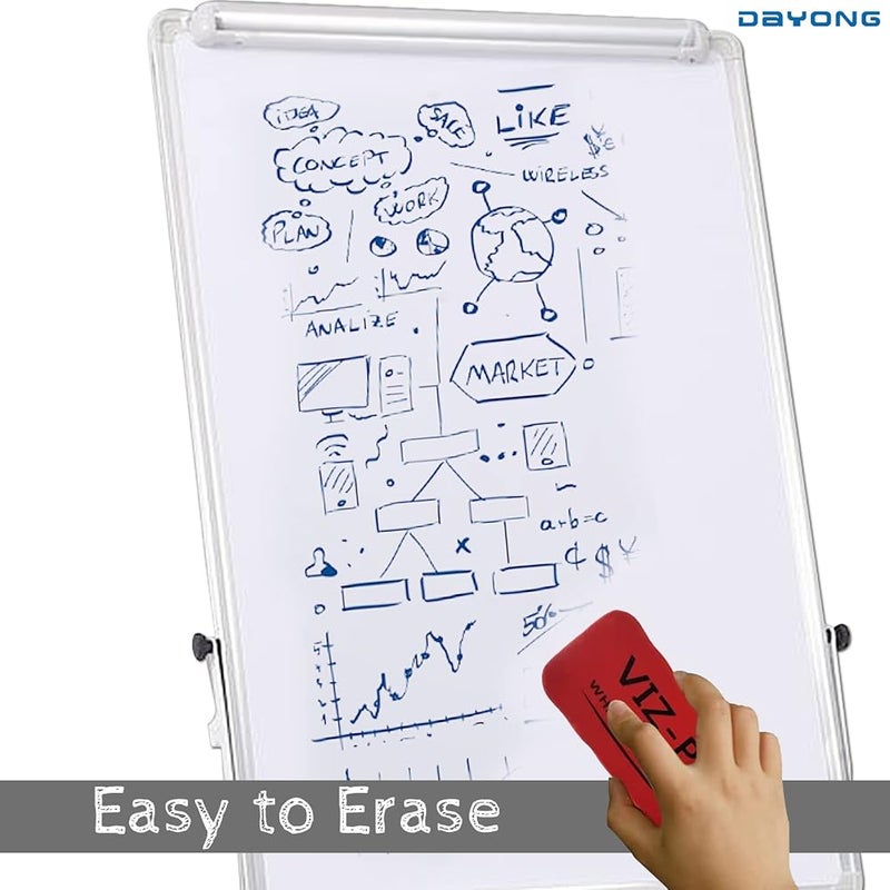 DAYONG Magnetic Easel-Style Whiteboard, Height Adjustable Stand Tripod Whiteboard, Dry Erase Board for Office Presentation, Teaching Display, Children's Graffiti (28" x 40", White) - Image 4