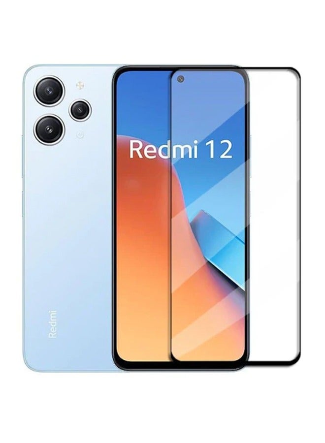 Full Screen Tempered Glass Screen Protector For Xiaomi Redmi 12 - Black - Image 1