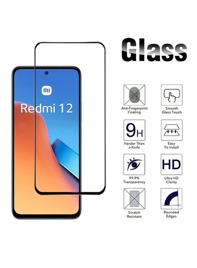 Full Screen Tempered Glass Screen Protector For Xiaomi Redmi 12 - Black - Image 3
