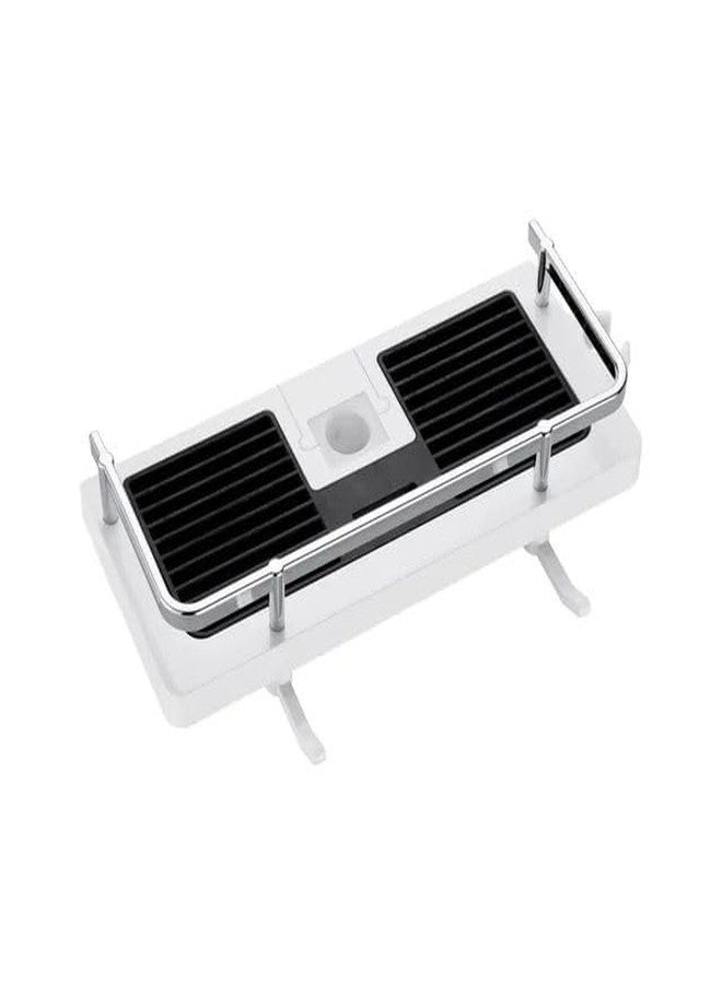 Adjustable Punch-Free Hanging Shower Shelf Organizer for Round Shower Rod – White Bathroom Caddy for Space-Saving Storage and Easy Installation - Image 1