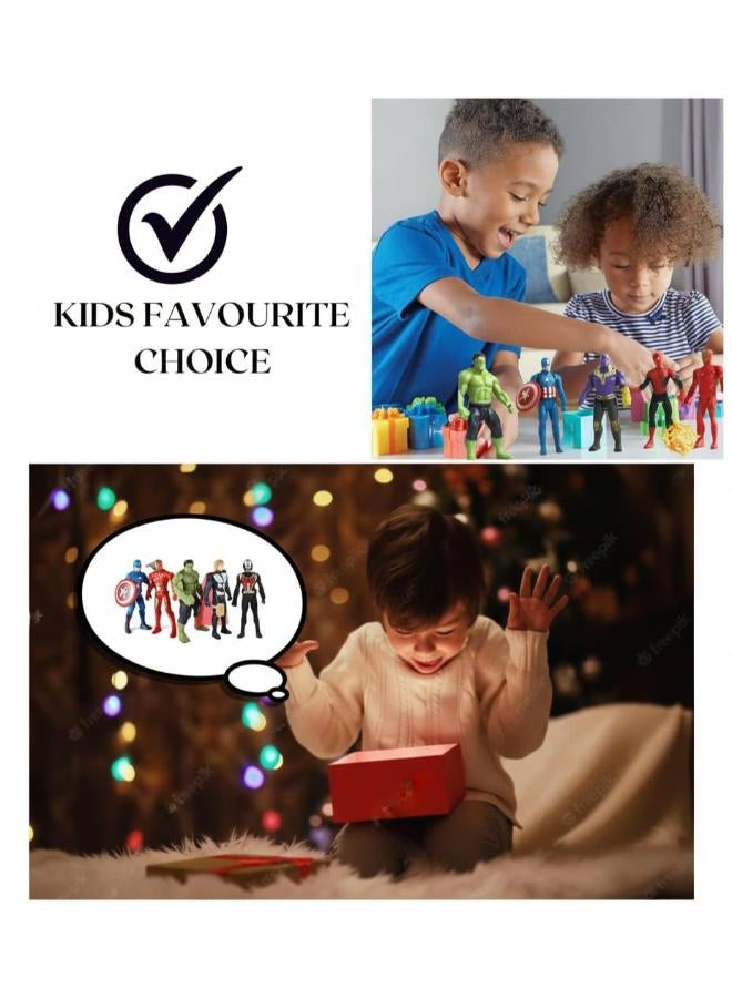 Avengers Toy Set of 5 Super Heroes – Marvel Action Figures Play Set | Captain America, Iron Man, Spider-Man, Hulk & Thanos | Infinity War & Endgame Collectible Model Dolls | Best Birthday Gift for Boys & Kids 3+ - Image 2