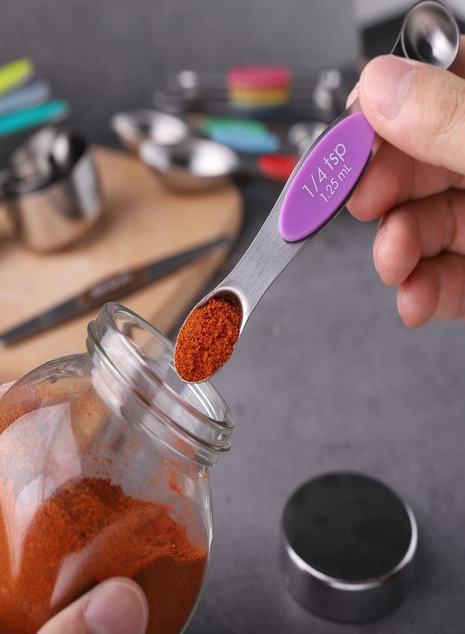 Turewin Measuring Cups and Spoons Set Stainless Steel Including 8 Stackable Measuring Cup 8 Double Sided Magnetic Measuring Spoons with 1 Leveler for Dry and Liquid Ingredients - Image 5