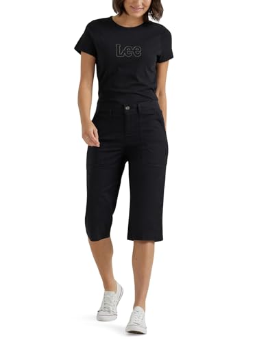 Lee Women's Ultra Lux Comfort with Flex-to-Go Utility Skimmer Capri Pant Union-All Black 18 - Image 2
