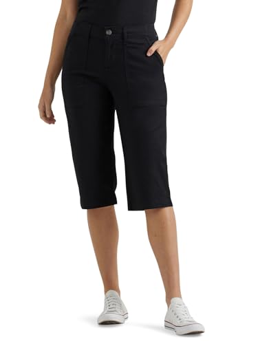 Lee Women's Ultra Lux Comfort with Flex-to-Go Utility Skimmer Capri Pant Union-All Black 18 - Image 4