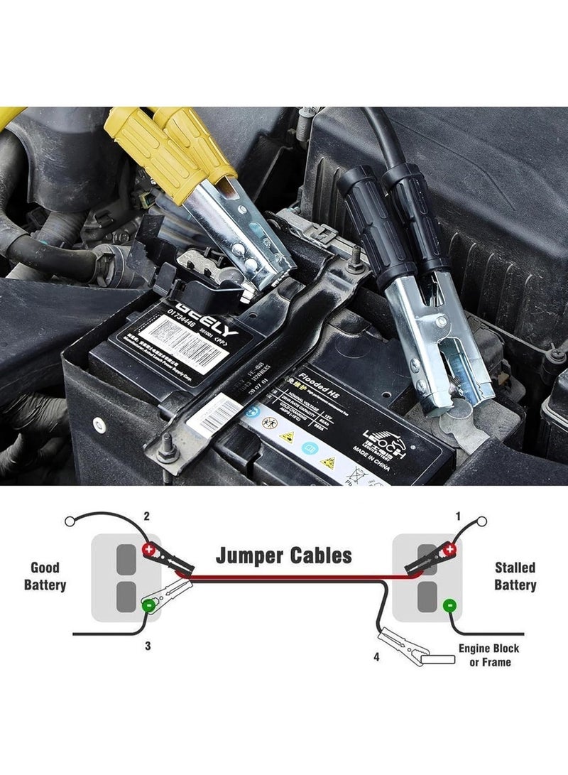 ZAMFA Heavy Duty Booster Cable 3000 Amp | 3M Jumper Cables with Pure Copper Wire & Heavy Duty Clamps | Tangle-Free, Thick Insulation | For Cars, Trucks, SUVs, Vans | 12V/24V Battery Compatible - Image 2