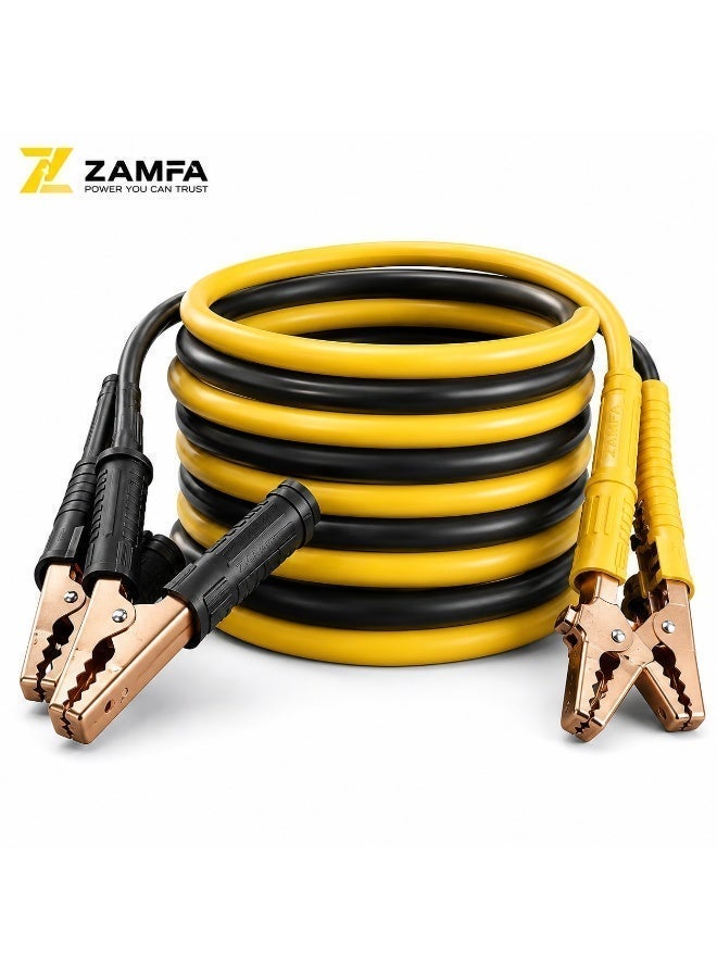 ZAMFA 3000A Heavy Duty Booster Cable 3M | Pure Copper Emergency Jump Start Cables | Land Cruiser 4x4 SUV Car Truck Van | 12V 24V | Reverse Polarity Safe | Tangle-Free with Carry Bag UAE - Image 1