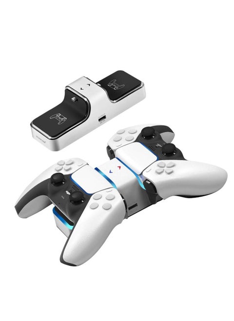 Gamepad Charger for PS5, Dual USB Type-C Fast Charging Station Dock Playstation 5, with LED Indicator, Security Chip Protection, Suitable Sony DualSense Controller