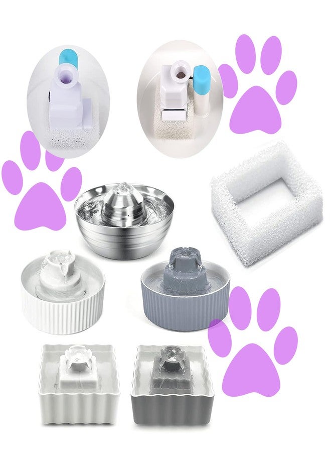 Qzbhct 16 Pack Pre-Filter Sponge Foam for Wonder Creature 360 Stainless Steel Cat Fountain Round and Square 2L/67oz Round Stainless Steel Water Pump - Image 2