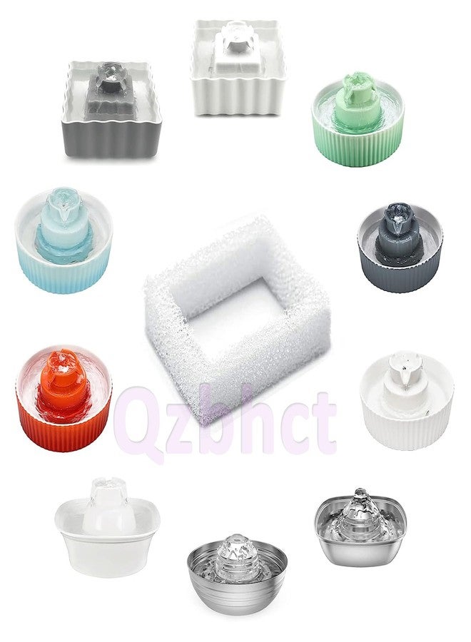 Qzbhct 16 Pack Pre-Filter Sponge Foam for Wonder Creature 360 Stainless Steel Cat Fountain Round and Square 2L/67oz Round Stainless Steel Water Pump - Image 3