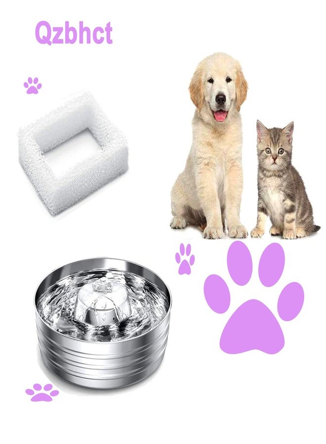 Qzbhct 16 Pack Pre-Filter Sponge Foam for Wonder Creature 360 Stainless Steel Cat Fountain Round and Square 2L/67oz Round Stainless Steel Water Pump - Image 4