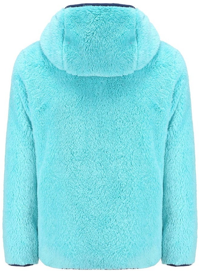 SGMWVB Girl's Jacket Kids Full Zip Ultra Soft Sherpa Fleece Hoodie Sweatshirt, Aqua, 10-12 years - Image 2