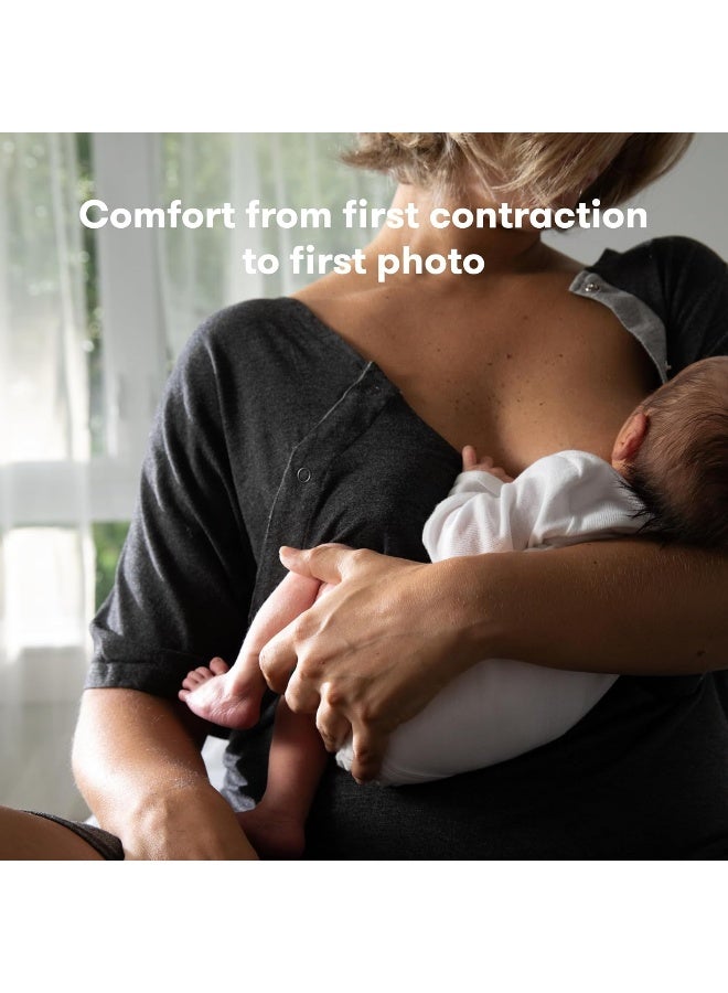 Frida Mom Delivery & Nursing Gown, Charcoal, 1 Count (Pack of 1), One Size - Image 2