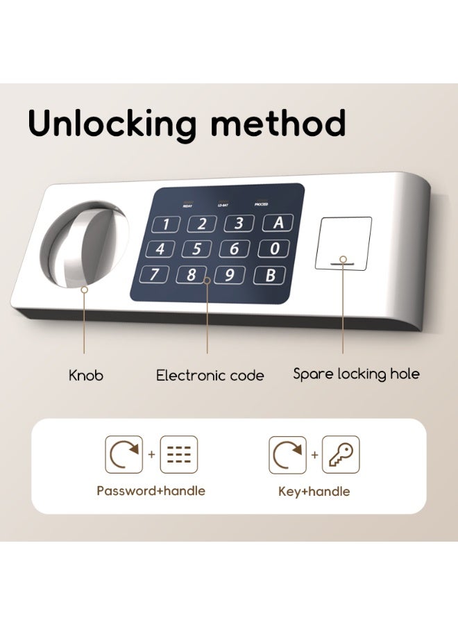Deli Digital Safe - Dual Lock Access (Password+Key) - Carbon Alloy Steel Size(cm):50*35*31;Door/box thickness:3/1.5mm Black - Image 5