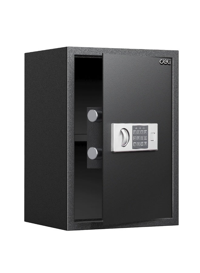 Deli Digital Safe - Dual Lock Access (Password+Key) - Carbon Alloy Steel Size(cm):50*35*31;Door/box thickness:3/1.5mm Black - Image 1