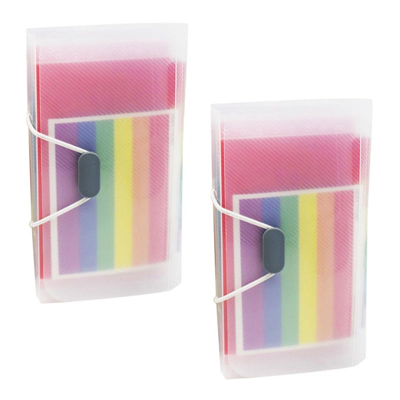 Veemoon A6 Mini Expanding File Organizer 13 Compartments Expanding Plastic Document Folder With Lanyard For Office Receipt Bill Black - Image 2