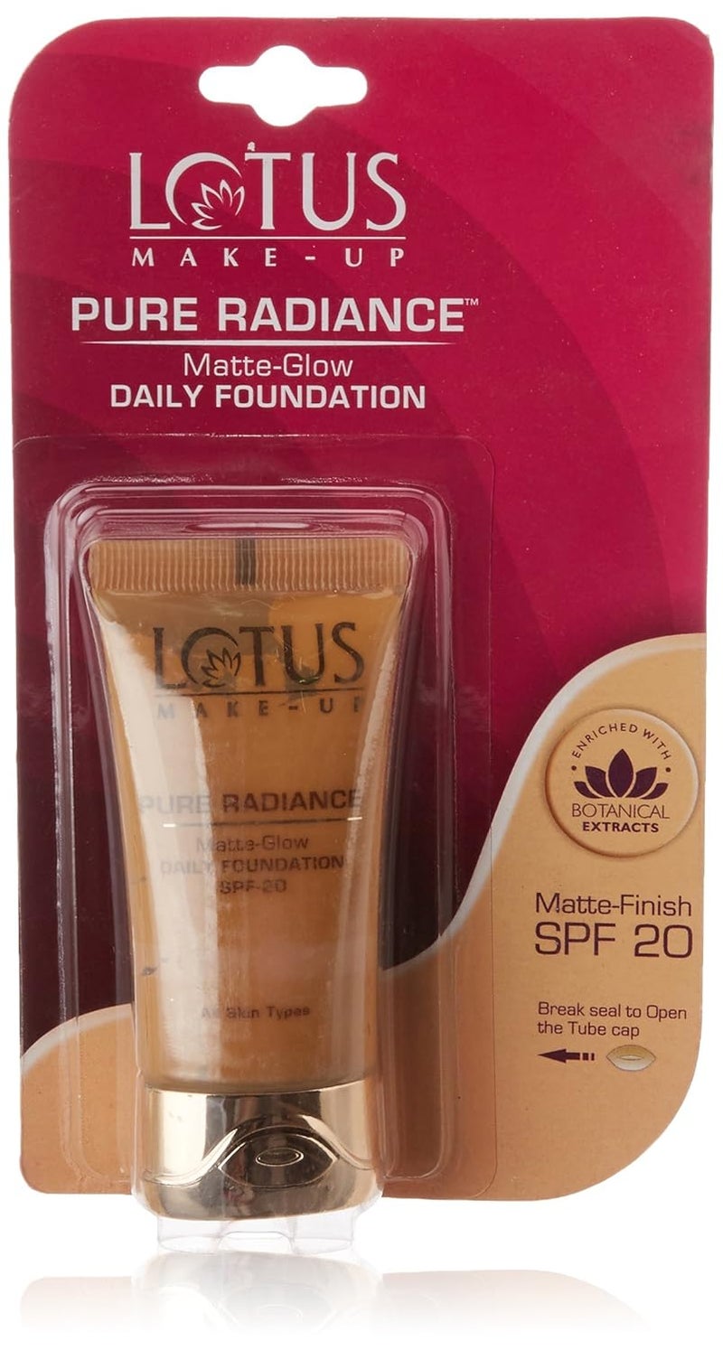 Lotus Makeup Lotus Makeup Pure Radiance MatteGlow Daily Foundation Spf20 Caramel 30 ml - Image 1