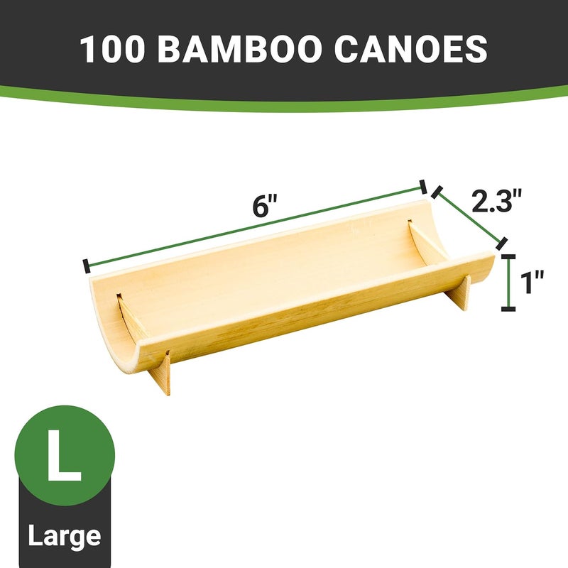 Restaurantware Restaurantware 6 Inch x 225 Inch Bamboo Canoe Dishes 100 Large Bamboo Serving Boats  Heat Resistant Disposable Natural Bamboo Sushi Canoe Plates For Parties Or Catering  Restaurantware  - Image 4