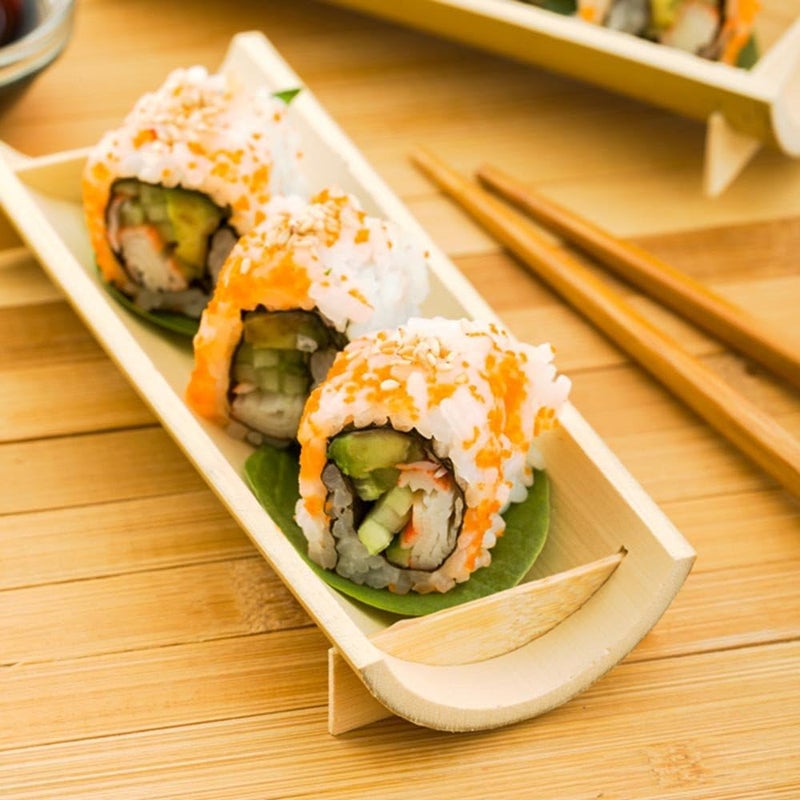 Restaurantware Restaurantware 6 Inch x 225 Inch Bamboo Canoe Dishes 100 Large Bamboo Serving Boats  Heat Resistant Disposable Natural Bamboo Sushi Canoe Plates For Parties Or Catering  Restaurantware  - Image 3