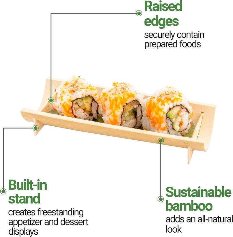 Restaurantware Restaurantware 6 Inch x 225 Inch Bamboo Canoe Dishes 100 Large Bamboo Serving Boats  Heat Resistant Disposable Natural Bamboo Sushi Canoe Plates For Parties Or Catering  Restaurantware  - Image 5