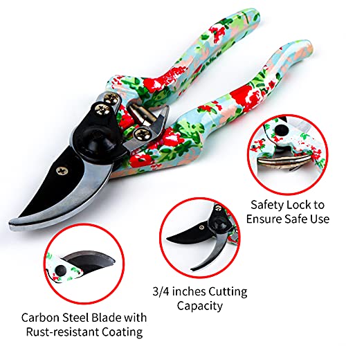 JUMPHIGH Womens Gardening Gifts Set - Floral Gardening Tools with Tote Bag - Gifts for Mom, Girlfriend or Women - Birthday, Christmas (Blue) - Image 4
