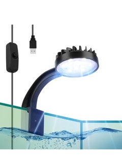 KASTWAVE ضوء حوض السمك LED، ضوء حوض السمك كامل الطيف مع مشبك تثبيت مقاوم للماء، مصباح سمك USB بقوة 5 واط، للإضاءة على حوض السمك الصغير، حوض سمك مياه عذبة وحوض مائي مزروع (غير متضمن محول، فئة الطاقة E)  - Image 1