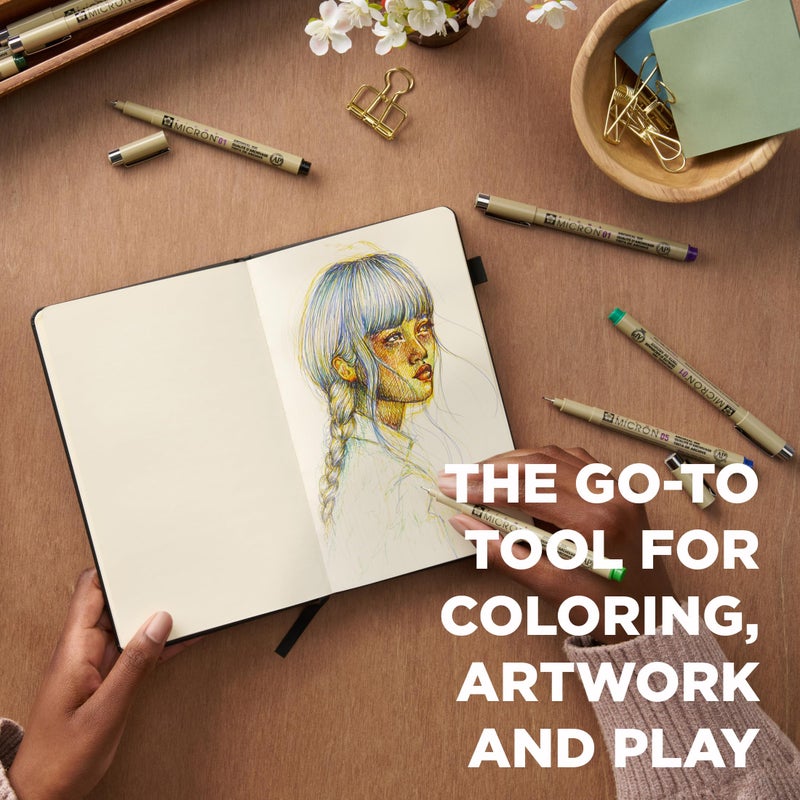 SAKURA Pigma 30068 Micron Blister Card Ink Pen Set, Colors may vary, 01 8CT Set - Image 3