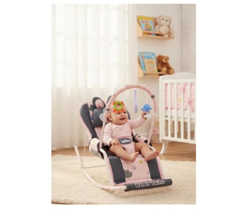 باونسر هزاز للاطفال مع حزام أمان و مزود بمجموعة ألعاب - Image 2