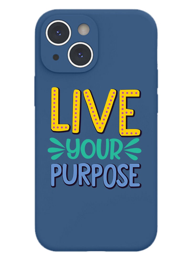Theodor Protective Slim Fit Case Liquid Silicone Cover with Full Body Protection Anti-Scratch Shockproof Case For iPhone 13 Blue  - Live - Image 1