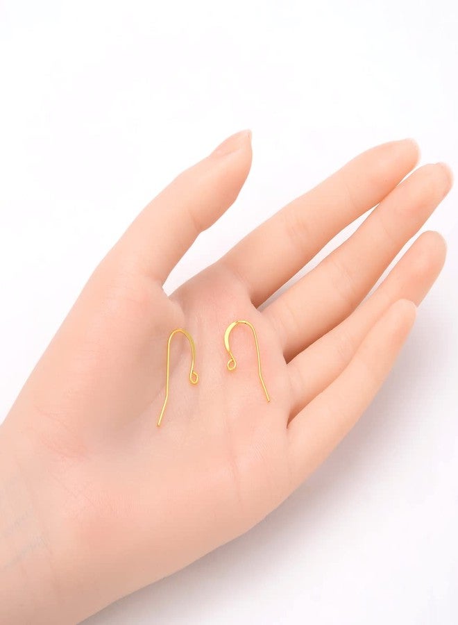 Adabele 100pcs Hypoallergenic Strong Fish Earring Hooks 18K Yellow Gold Plated Ear Wire Connector (0.8mm/20 Gauge) for DIY Craft Earrings Jewelry Making CF244-2 - Image 4