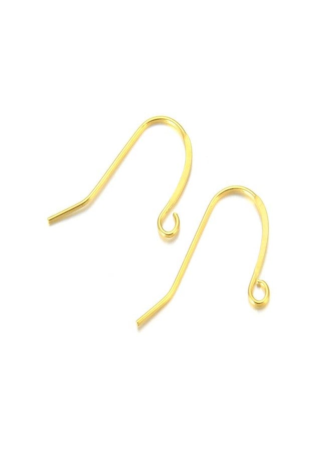 Adabele 100pcs Hypoallergenic Strong Fish Earring Hooks 18K Yellow Gold Plated Ear Wire Connector (0.8mm/20 Gauge) for DIY Craft Earrings Jewelry Making CF244-2 - Image 3