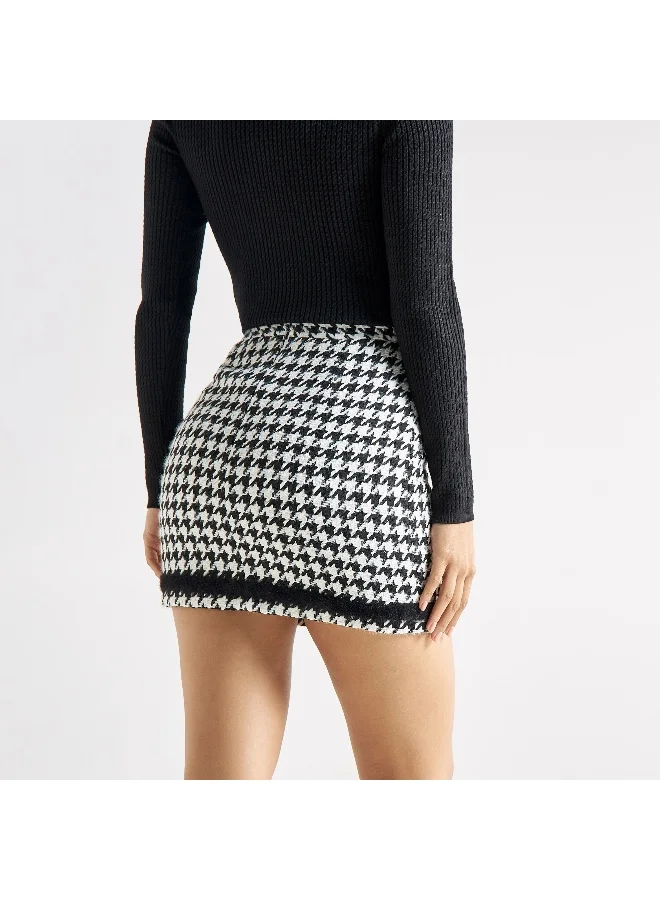 Splash FAV Houndstooth Textured Skirt