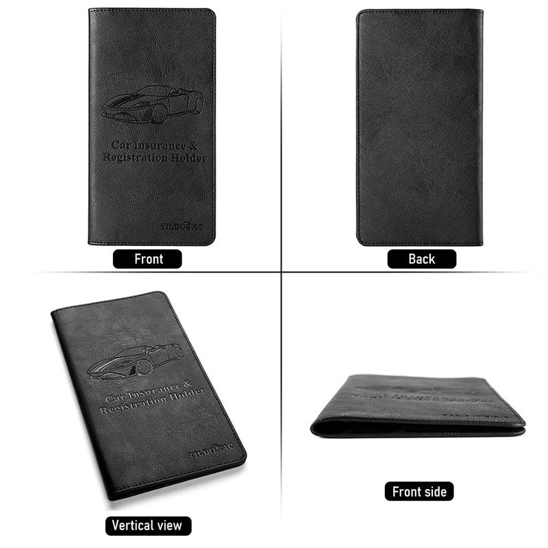 STHIRA® Car Document Holder Registration Insurance Card Leather Vehicle Glove Box Wallet Case Organizer with 6 Card Bag for Driver License Key Contact Information 3PCS - Image 4