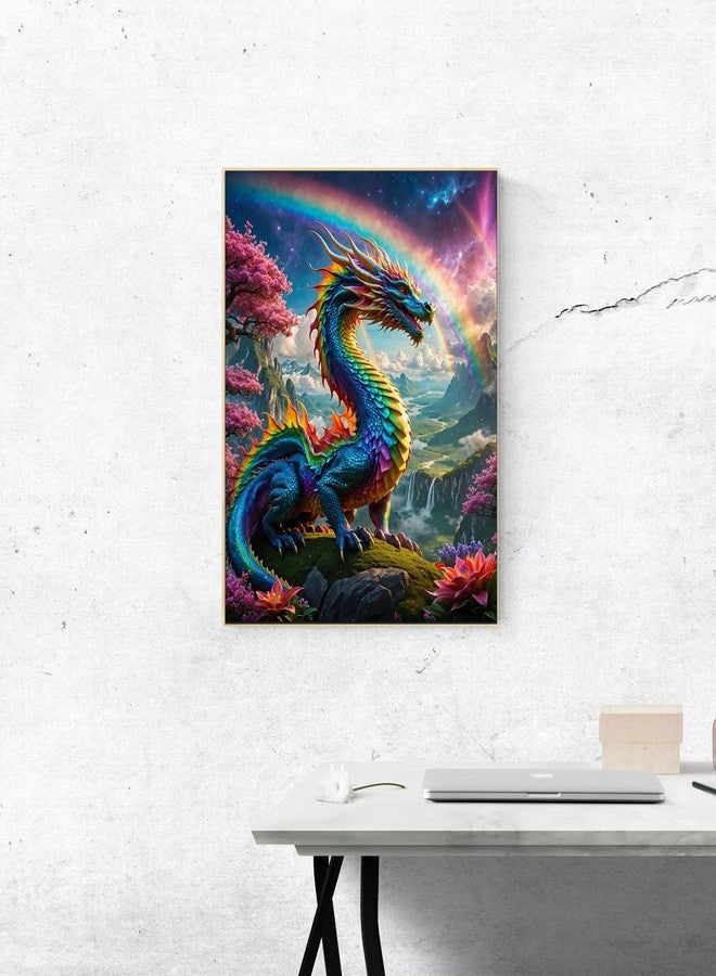 ldazao Dragon Paint By Numbers Kit For Adults Beginner Colourful Dragons Adult Paint By Number Kits Acrylic On Canvas Easy Oil Painting Kit Adults' Paint-By-Number Kits For Gift Home Wall Decor 16x20 Inch - Image 4