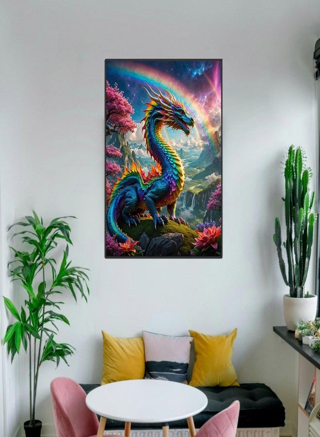 ldazao Dragon Paint By Numbers Kit For Adults Beginner Colourful Dragons Adult Paint By Number Kits Acrylic On Canvas Easy Oil Painting Kit Adults' Paint-By-Number Kits For Gift Home Wall Decor 16x20 Inch - Image 3