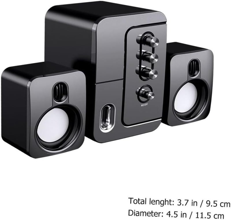 Kichvoe USB Computer Speakers 3D Surround Sound Multi-Purpose Desktop Laptop Loudspeaker with Deep Bass Black for Home Office Gaming - Image 2