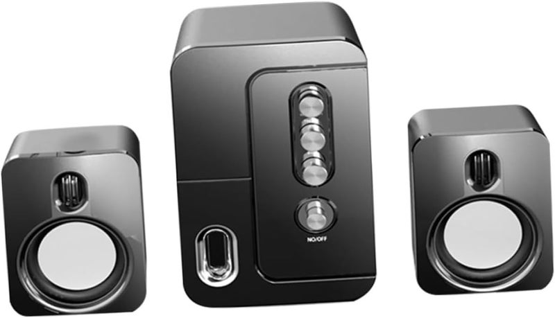 Kichvoe USB Computer Speakers 3D Surround Sound Multi-Purpose Desktop Laptop Loudspeaker with Deep Bass Black for Home Office Gaming - Image 1