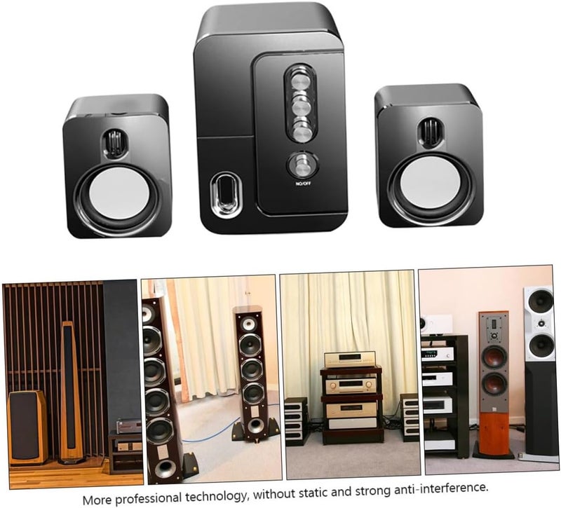 Kichvoe USB Computer Speakers 3D Surround Sound Multi-Purpose Desktop Laptop Loudspeaker with Deep Bass Black for Home Office Gaming - Image 3
