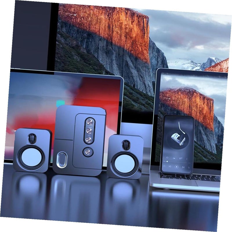 Kichvoe USB Computer Speakers 3D Surround Sound Multi-Purpose Desktop Laptop Loudspeaker with Deep Bass Black for Home Office Gaming - Image 4