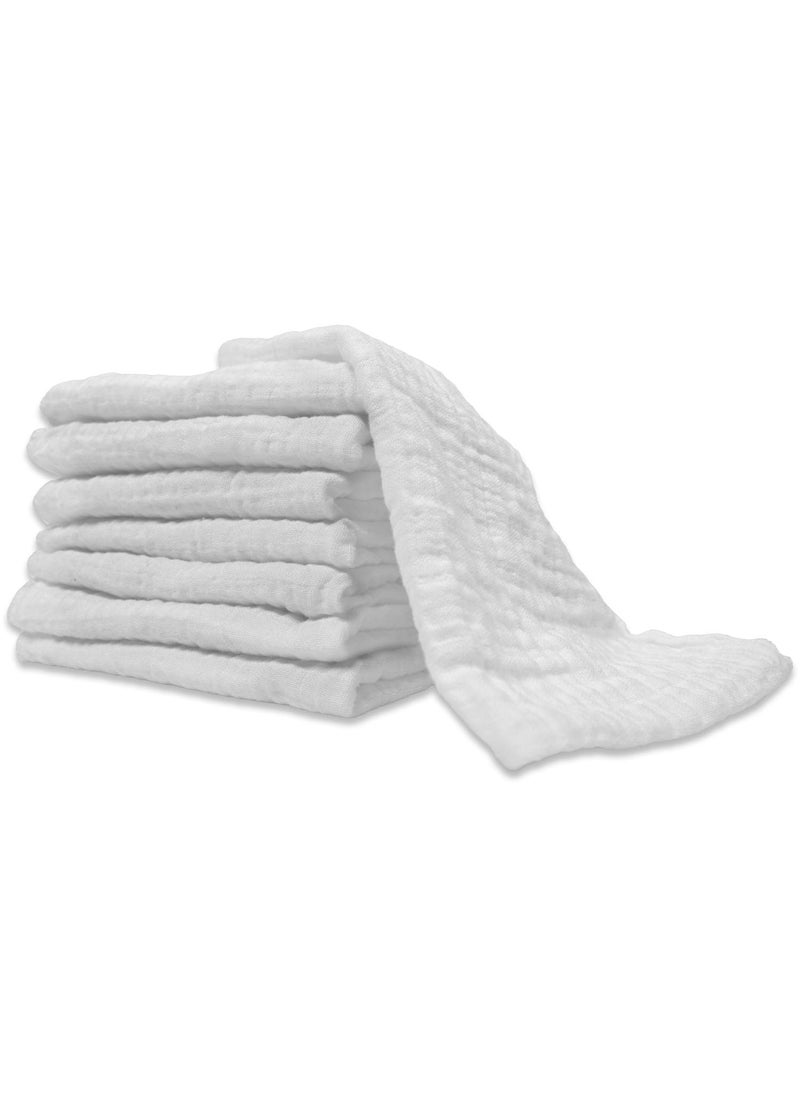Body Linen - Muslin Facial Cloths for Professional or Home Use. Super Soft 100% Cotton Muslin Weave. Perfect for Applying, Covering and Removing Facial Moisturizers and Creams - 8 Pack - Image 1