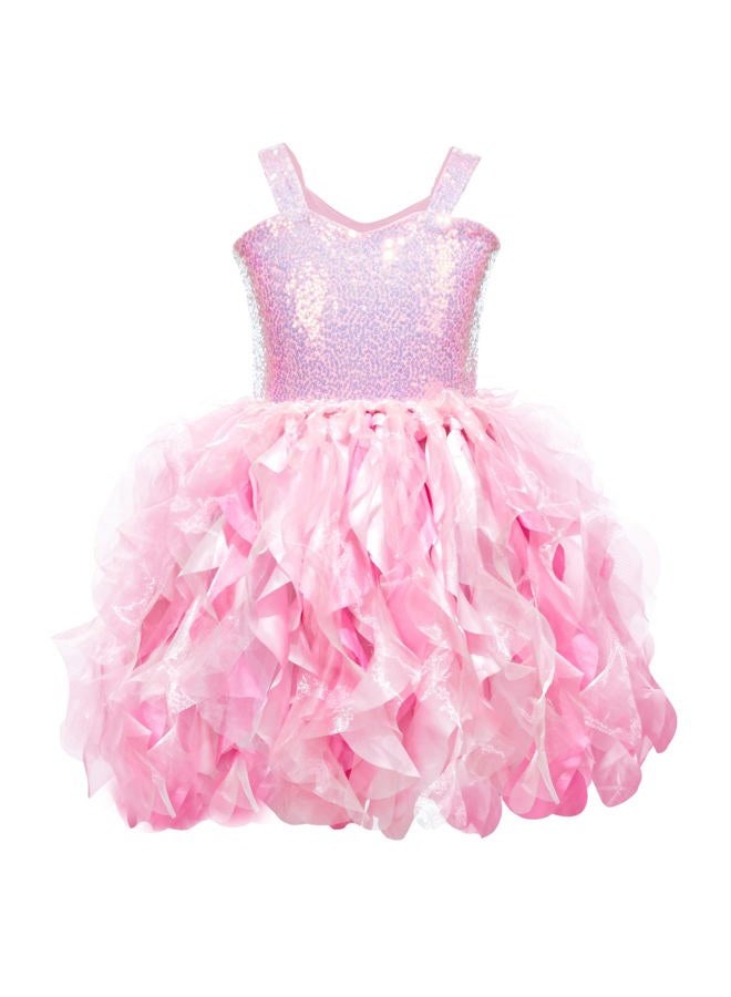HB HBB MAGIC Pink Tutu Dress for Girls Toddler Sparkly Sequin Dress Princess Birthday Party Dress Kids Prom Outfit Tulle Formal Fancy Graduation Fairy Dress Girl Sneaker Ball Gown Dresses 4T - Image 1
