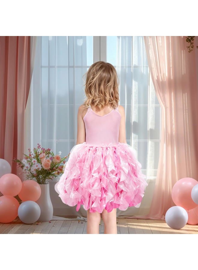 HB HBB MAGIC Pink Tutu Dress for Girls Toddler Sparkly Sequin Dress Princess Birthday Party Dress Kids Prom Outfit Tulle Formal Fancy Graduation Fairy Dress Girl Sneaker Ball Gown Dresses 4T - Image 5