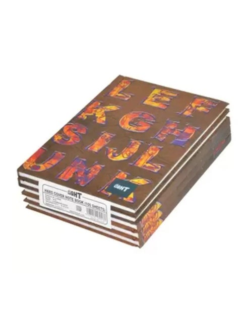 5-Piece Light Hard Cover Notebook, Single Ruled (100 Sheet) A5 Size - LINBA51505