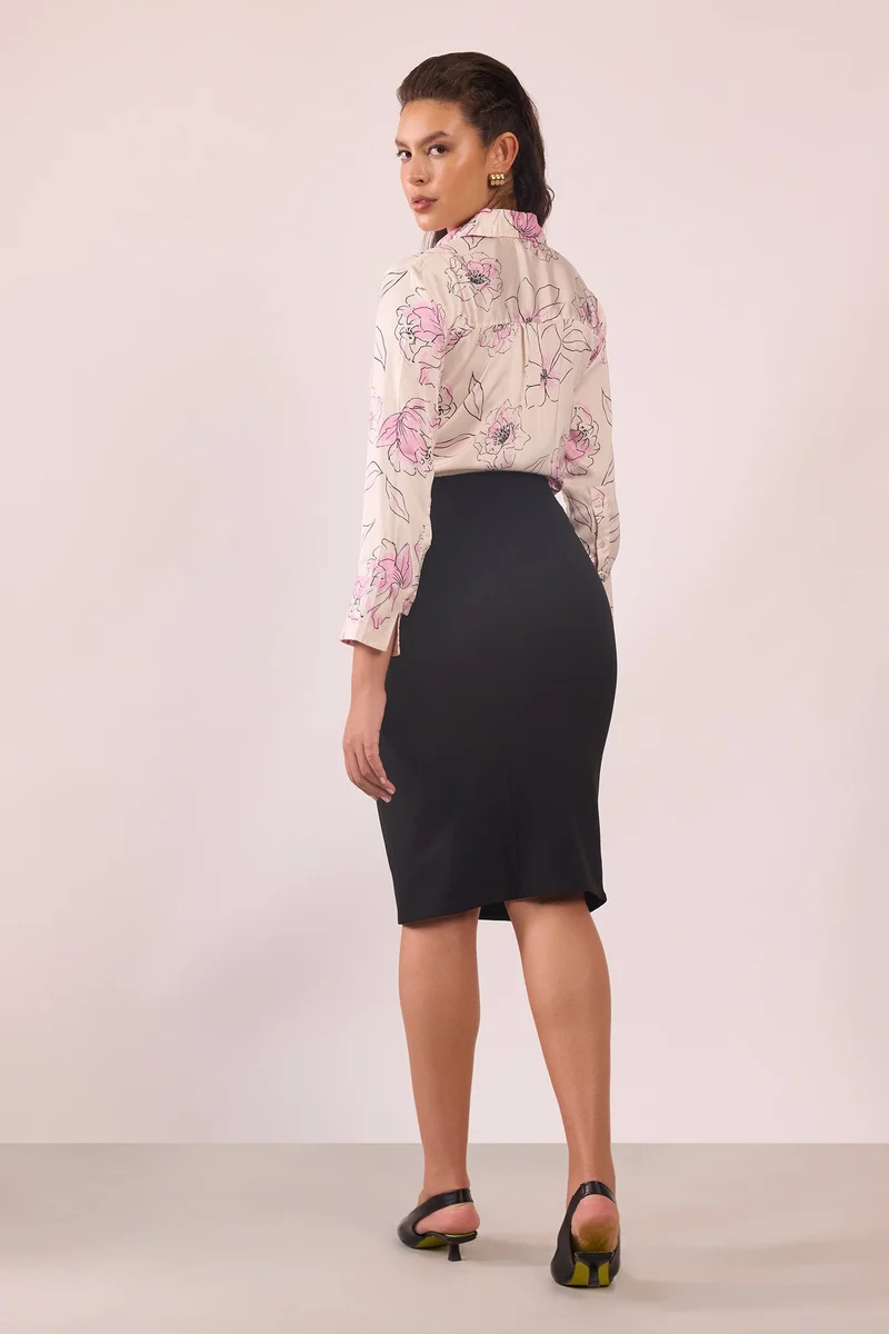 Virgio Satin Rescued Workwear Floral Printed Shirts for Women