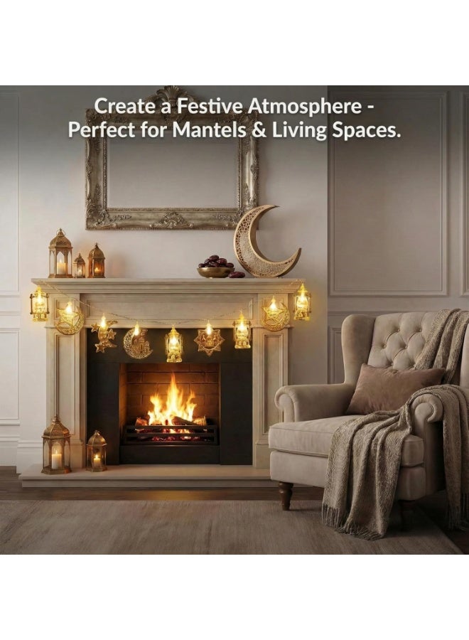 LA LUSH 20 LED Moon and Star Fairy Lights, Battery Operated String Lights, 10FT Warm White Decorative Lights for Bedroom, Nursery, Wedding & Home Decor - Image 3