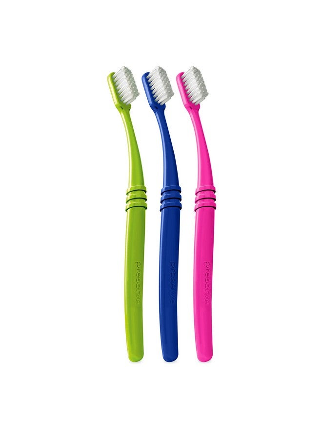 Preserve Eco Friendly Adult Toothbrushes, Made in The USA from Recycled Plastic, Lightweight Paper Packaging, Ultra Soft Bristles, Colors Vary, 3 Count - Image 1