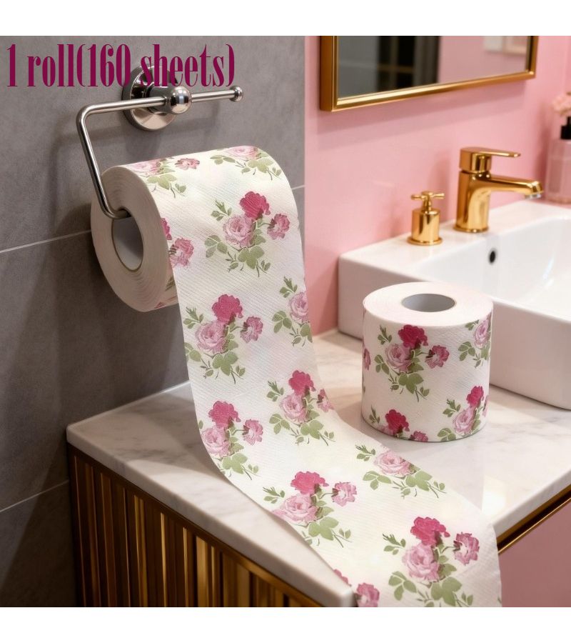 Thickened 160 Sheet Floral Paper Towels Water Resistant For Party And Family Use - Image 1