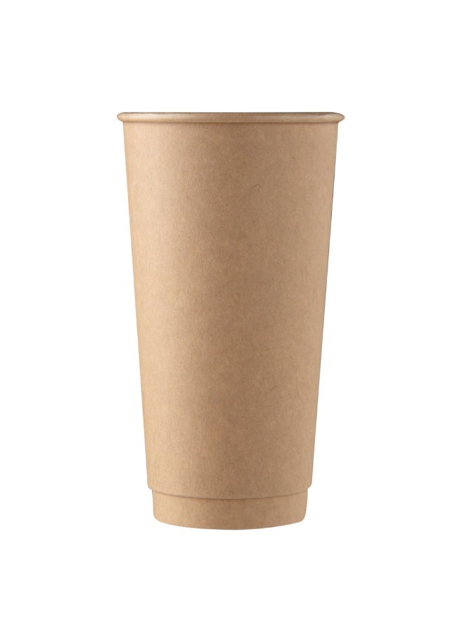 Restaurantware RW Base 20 Ounce Drink Cups, 250 Unbleached Paper Coffee Cups - Lids Sold Separately, Single Wall, Paper Disposable Coffee Cups, No-Leak, Rolled Rim - Image 1