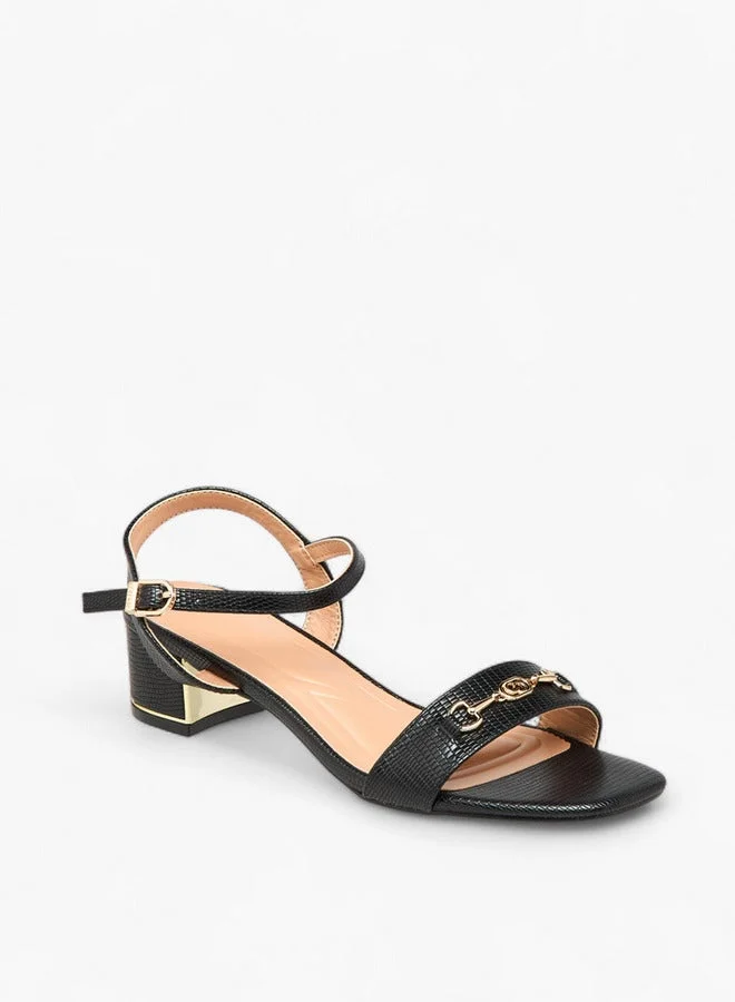 Celeste Women's Solid Block Heel Sandals with Buckle Closure