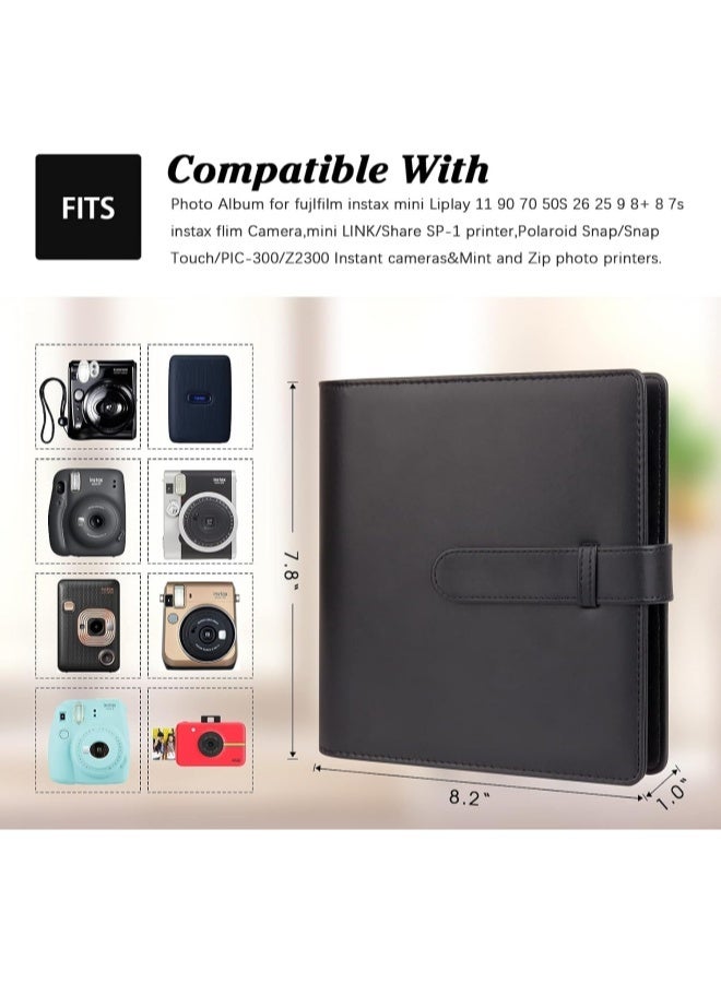 ألبومات الصور الجلد عالية الجودة للكاميرا الصغيرة Fujifilm Instax ، Polaroid 2x3 "صور الزنك ، ألبوم الصور الجلدية ذات القدرة الكبيرة مع 256 جيب ، مقاوم للماء DIY Photocard Holder Book لصور العائلة ، تخزين صور الزفاف والحفاظ على الذاكرة (أسود) - Image 5
