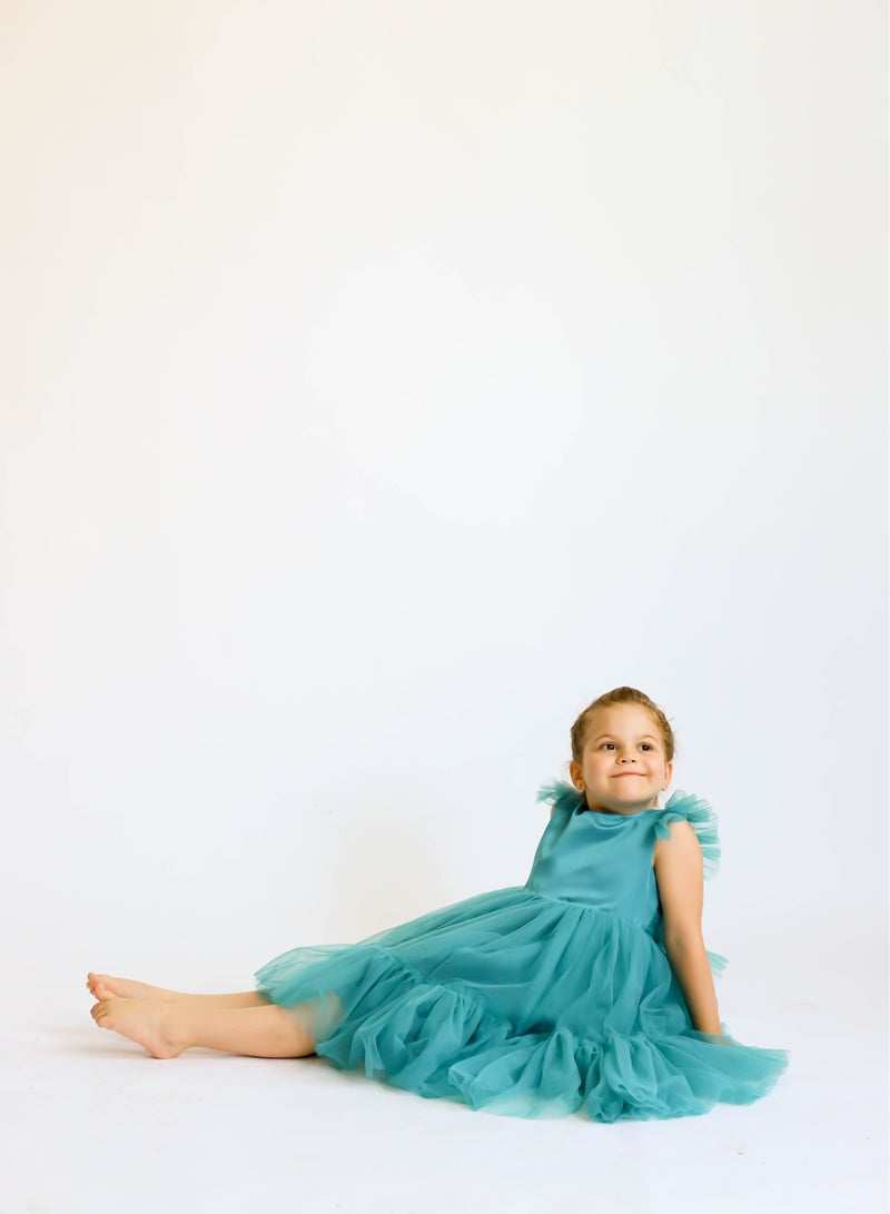 D'Daniela Satin Ruffled Dress - Image 1